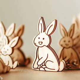 Conigli pasquali in legno 3