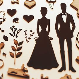 Sagome sposi stilizzati in legno 1