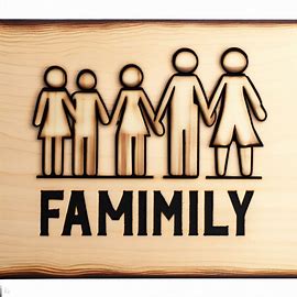 Scritta family in legno 2