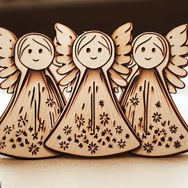 Angeli di natale in legno