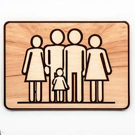 Scritta family in legno