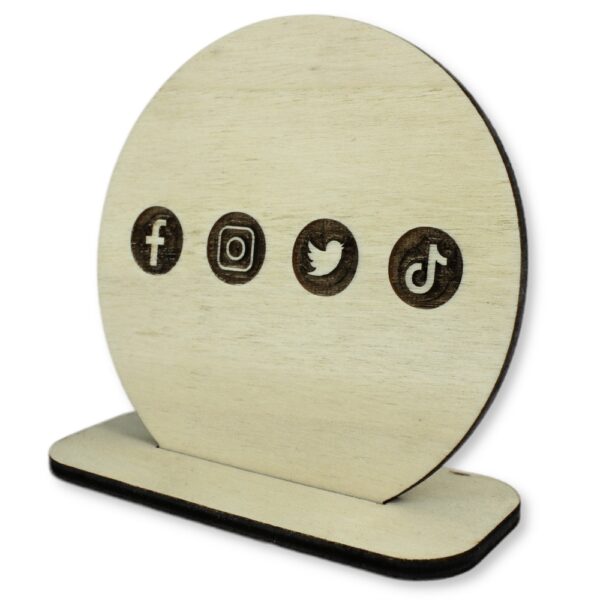 Social Media in legno da scrivania bianco